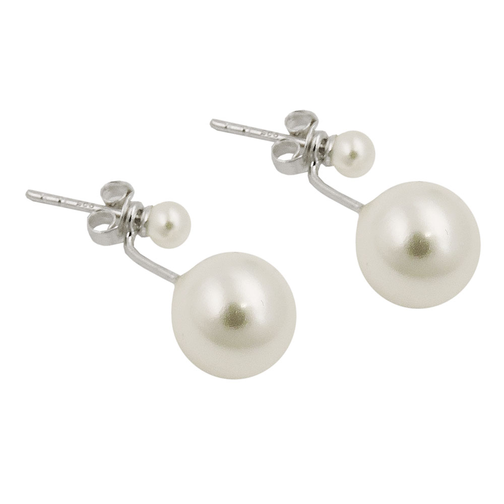 3 Paia Orecchini Argento 925 Con Perle D'Acqua Dolce, A Bottone, Dimensioni 4-6-8mm, Ipoallergenici, Set Regalo Donna E Bambina