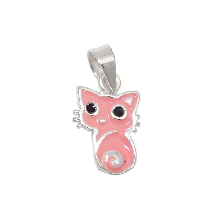 Anhänger rosa Katze 925 Silber