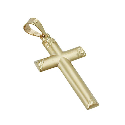 Anhänger schlichter Kreuz diamantiert 375 Gold