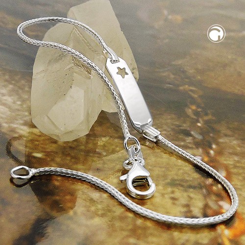 Schildband mit Stern 925 Silber 17cm