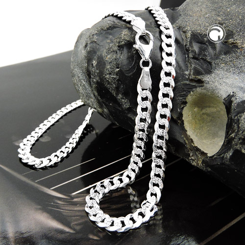 4,8mm Flach-Panzerkette oval 925 Silber 45cm