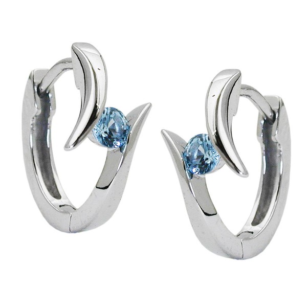 Creolen 14x8mm hellblauer Kristall 925 Silber