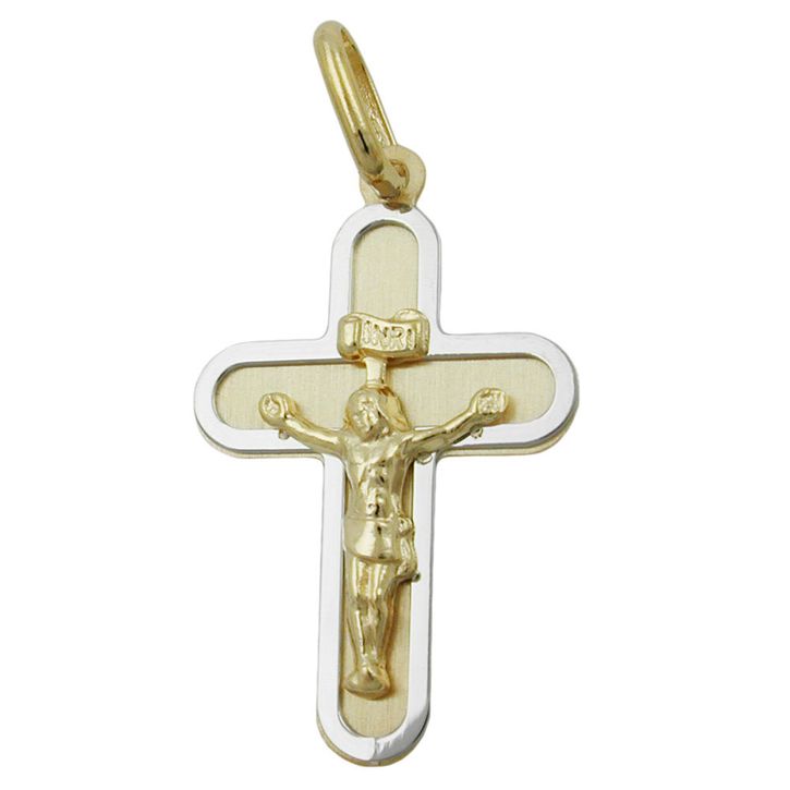 Anhänger Kreuz mit Jesus 375 Gold