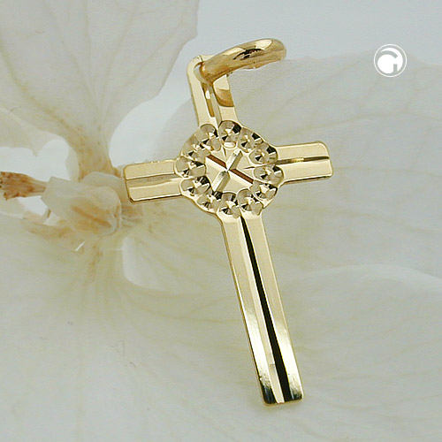 Anhänger Kreuz 18x10mm aus 375 Gold