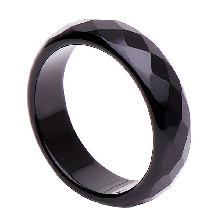 Ring aus Onyx facettiert 6mm breit