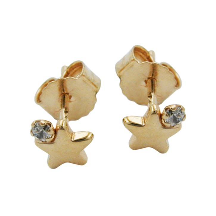 Ohrstecker Sterne mit Zirkonia 375 Gold
