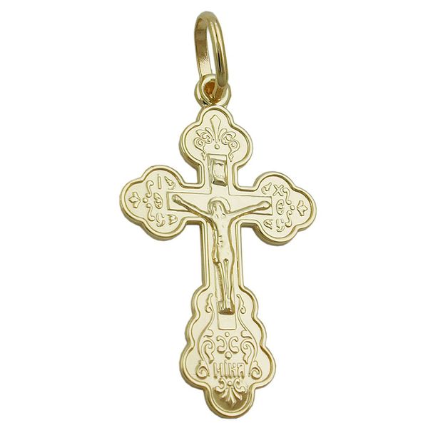 Anhänger Orthodoxes Kreuz mit Jesus 375 Gold