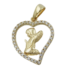 Anhänger Engel Engelchen Mit Herz, 925 Silber