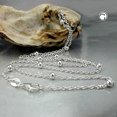 1,5mm Kette mit 11 Kugeln 925 Silber 42 cm