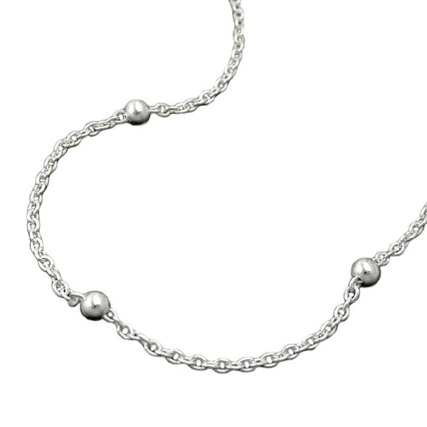 1,5mm Kette mit 11 Kugeln 925 Silber 42 cm