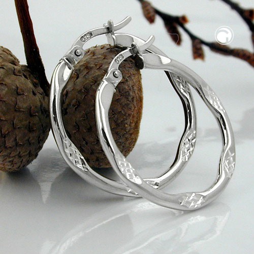 Creolen 25mm 925 Silber rhodiniert