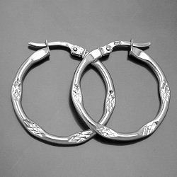Creolen 25mm 925 Silber rhodiniert