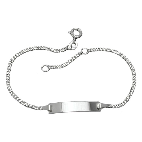 Armband mit Gravurplatte 925 Silber 18,5cm