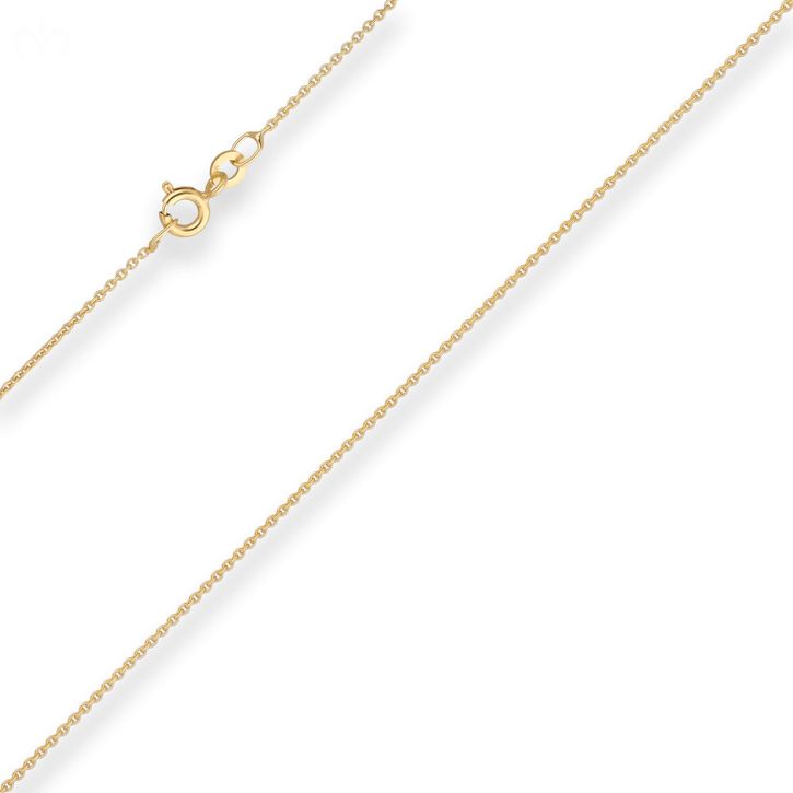 1.1mm Rund-Ankerkette aus 333 Gelbgold 38cm