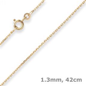 1,3mm Ankerkette diamantiert Kette Collier Halskette aus 333 Gold Gelbgold 42cm