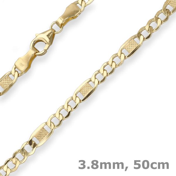 3.8mm Fantasiekette aus 333 Gelbgold 50cm