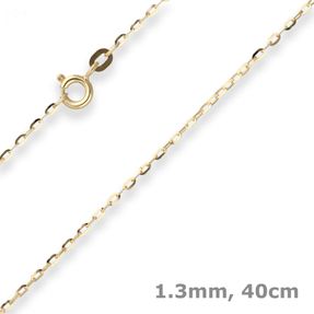 1,3mm Ankerkette flach Goldkette Collier Halskette aus 333 Gold Gelbgold 40cm