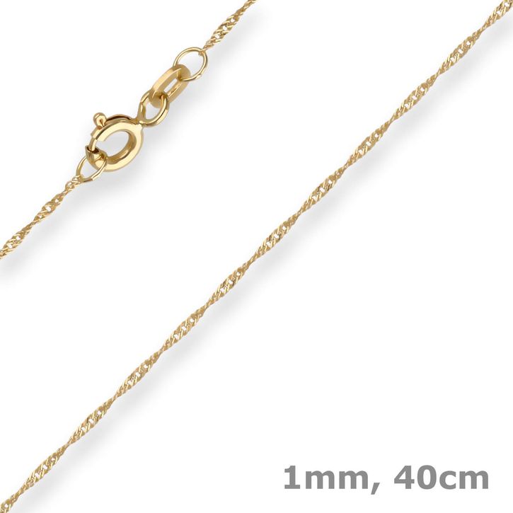 1mm Singapurkette aus 333 Gelbgold 40cm