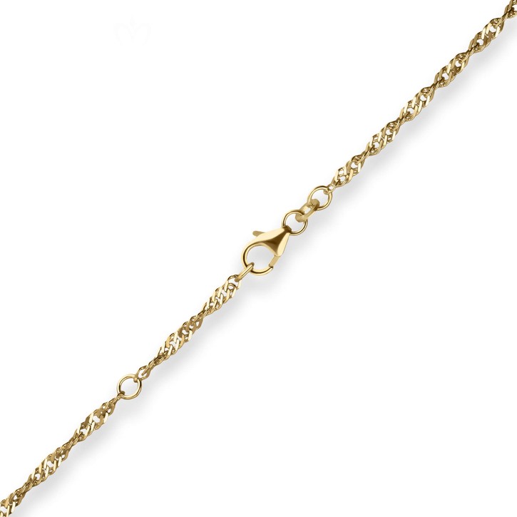 2.4mm Singapurkette Fusskette aus 333 Gelbgold 28cm