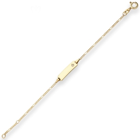 1,5mm Id-Armband Figarokette diamantiert Stern aus 333 Gold Gelbgold 14cm