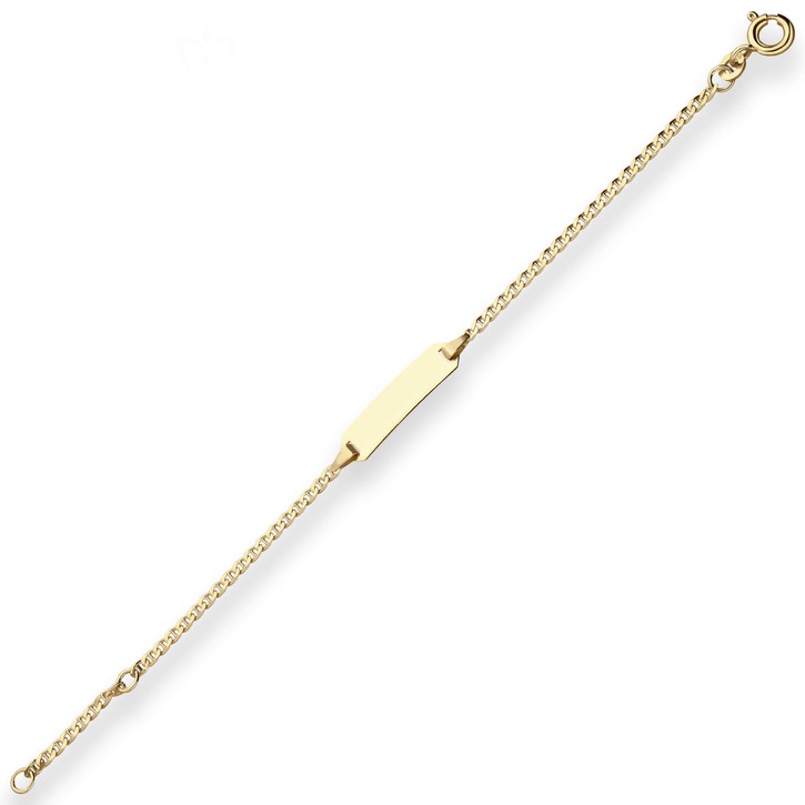 Id-Armband Panzerstegkette aus 333 Gelbgold 14cm