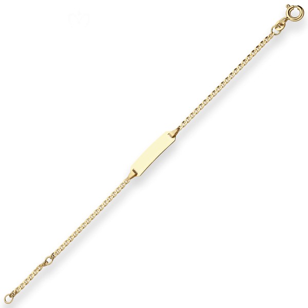 Id-Armband Panzerstegkette aus 333 Gelbgold 14cm