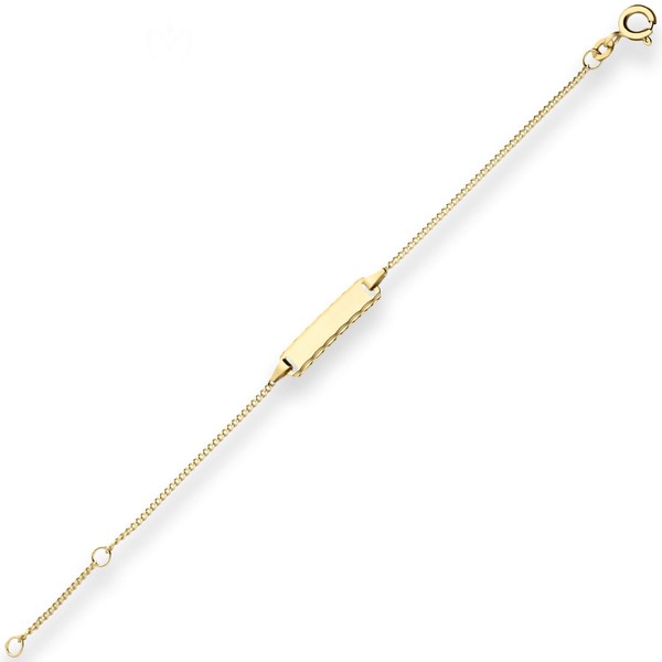 1.4mm Id-Armband Panzerkette aus 333 Gelbgold 16cm