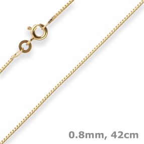 0,8mm Veneziakette Goldkette Collier Halskette aus 333 Gold Gelbgold 42cm