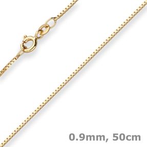 0,9mm Veneziakette Goldkette Collier Halskette aus 333 Gold Gelbgold 50cm