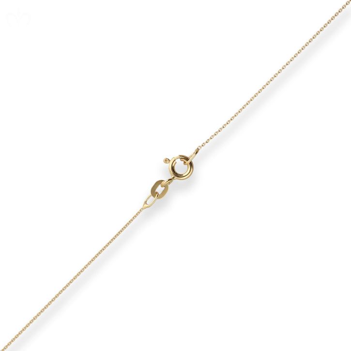 0.8mm Rund-Ankerkette aus 375 Gelbgold 38cm