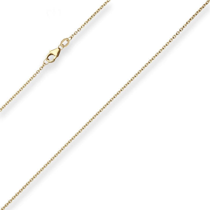 1.7mm Ankerkette flach aus 375 Gelbgold 38cm