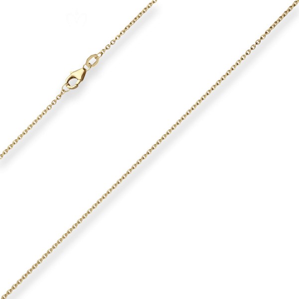 1.7mm Ankerkette flach aus 375 Gelbgold 50cm
