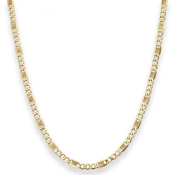 3.8mm Fantasiekette aus 375 Gelbgold 55cm