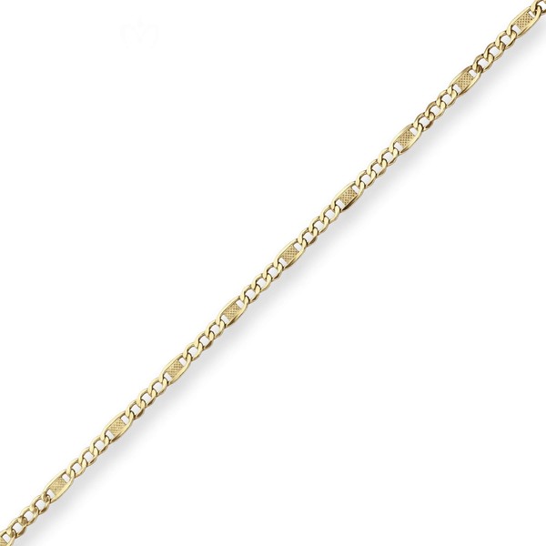 3.8mm Fantasiekette aus 375 Gelbgold 70cm
