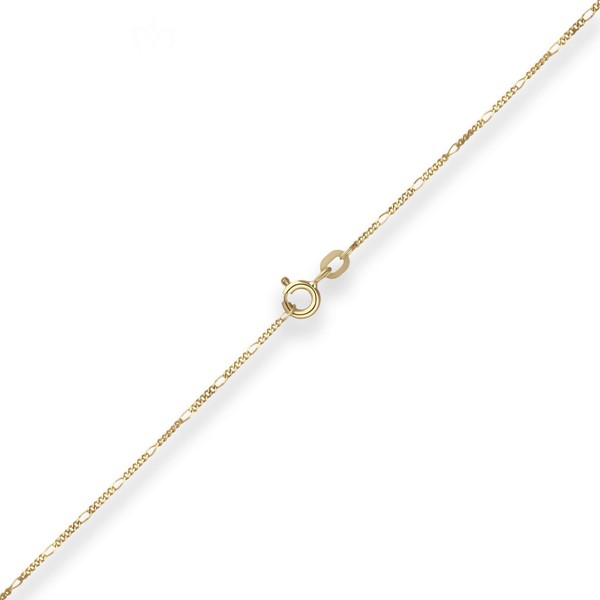 1.1mm Figarokette diamantiert aus 375 Gelbgold 38cm