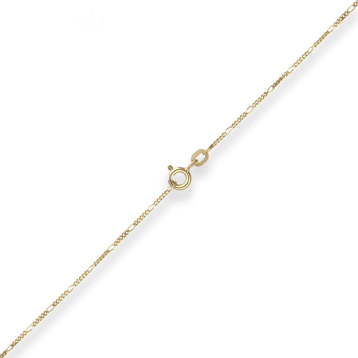 1.1mm Figarokette diamantiert aus 375 Gelbgold 42cm