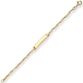 Id-Armband Singapurkette Goldarmband Armschmuck aus 375 Gold Gelbgold 14cm Id-Armband Singapurkette Goldarmband Armschmuck aus 375 Gold Gelbgold 14cm