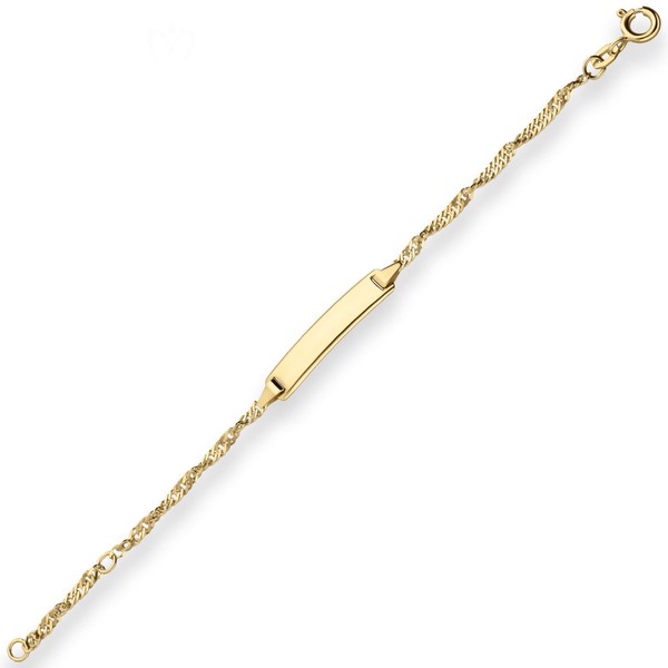 Id-Armband Singapurkette aus 375 Gelbgold 14cm