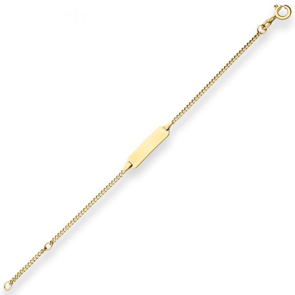 1.7mm Id-Armband Panzerkette aus 375 Gelbgold 14cm