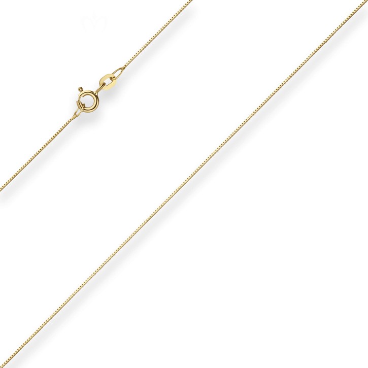 0.6mm Veneziakette aus 375 Gelbgold 38cm