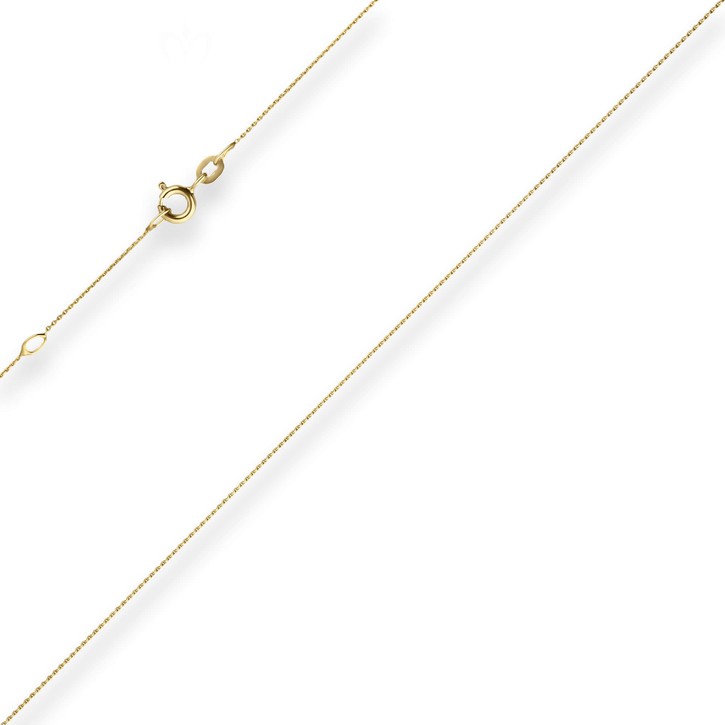 0.8mm Ankerkette flach aus 585 Gelbgold 50cm mit Zwischenöse