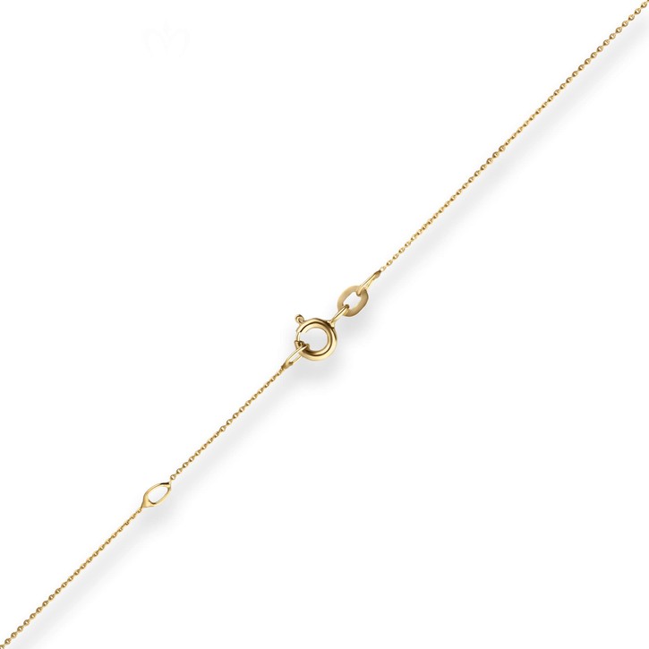 0.8mm Ankerkette flach aus 585 Gelbgold 50cm mit Zwischenöse