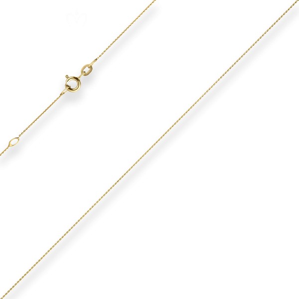 0.8mm Ankerkette flach aus 585 Gelbgold 50cm mit Zwischenöse