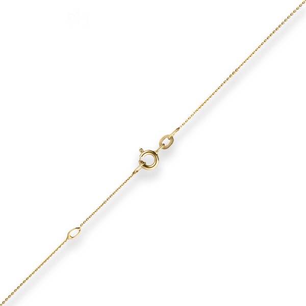 0.8mm Ankerkette flach aus 585 Gelbgold 50cm mit Zwischenöse