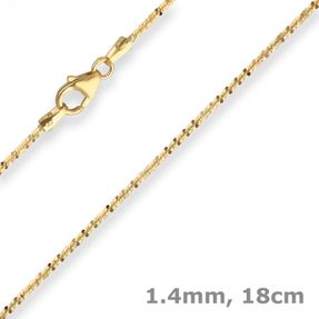 1,4mm Armband Criss-cross-Kette Armschmuck aus 585 Gold Gelbgold 18cm