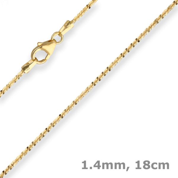 1.4mm Armband Criss-cross-Kette aus 585 Gelbgold 18cm