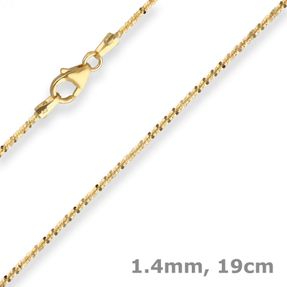 1,4mm Armband Criss-cross-Kette Armschmuck aus 585 Gold Gelbgold 19cm