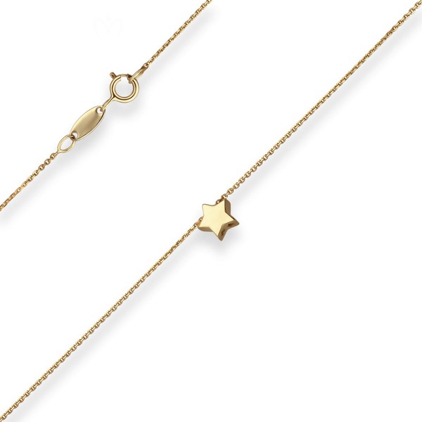 Fantasiekette Stern aus 585 Gelbgold 42cm