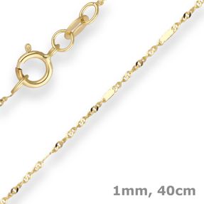 Fantasiekette Goldkette Collier Halskette aus 585 Gold Gelbgold 40cm