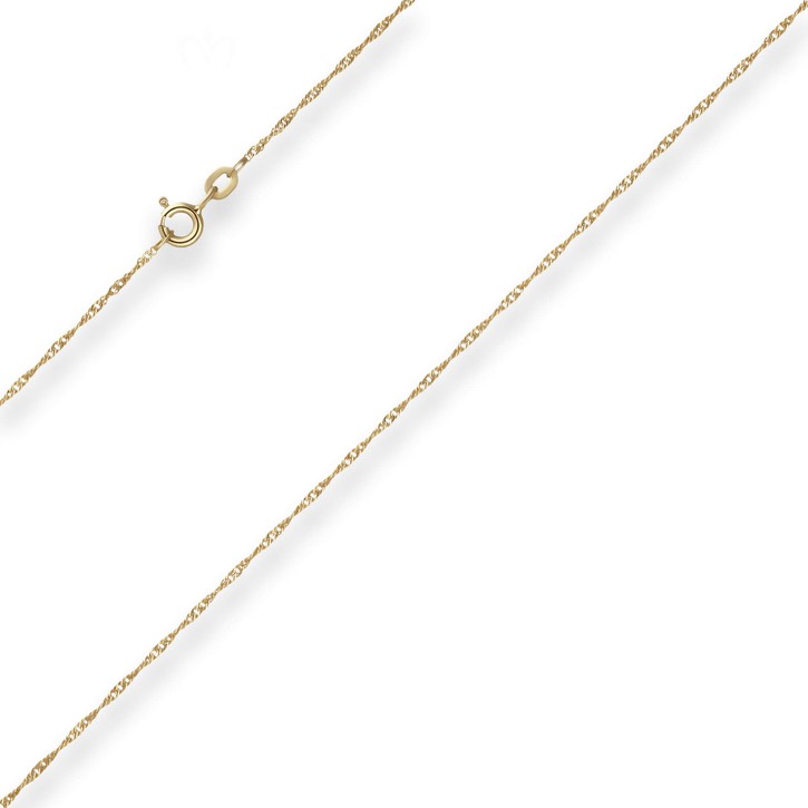 1.2mm Singapurkette aus 585 Gelbgold 38cm